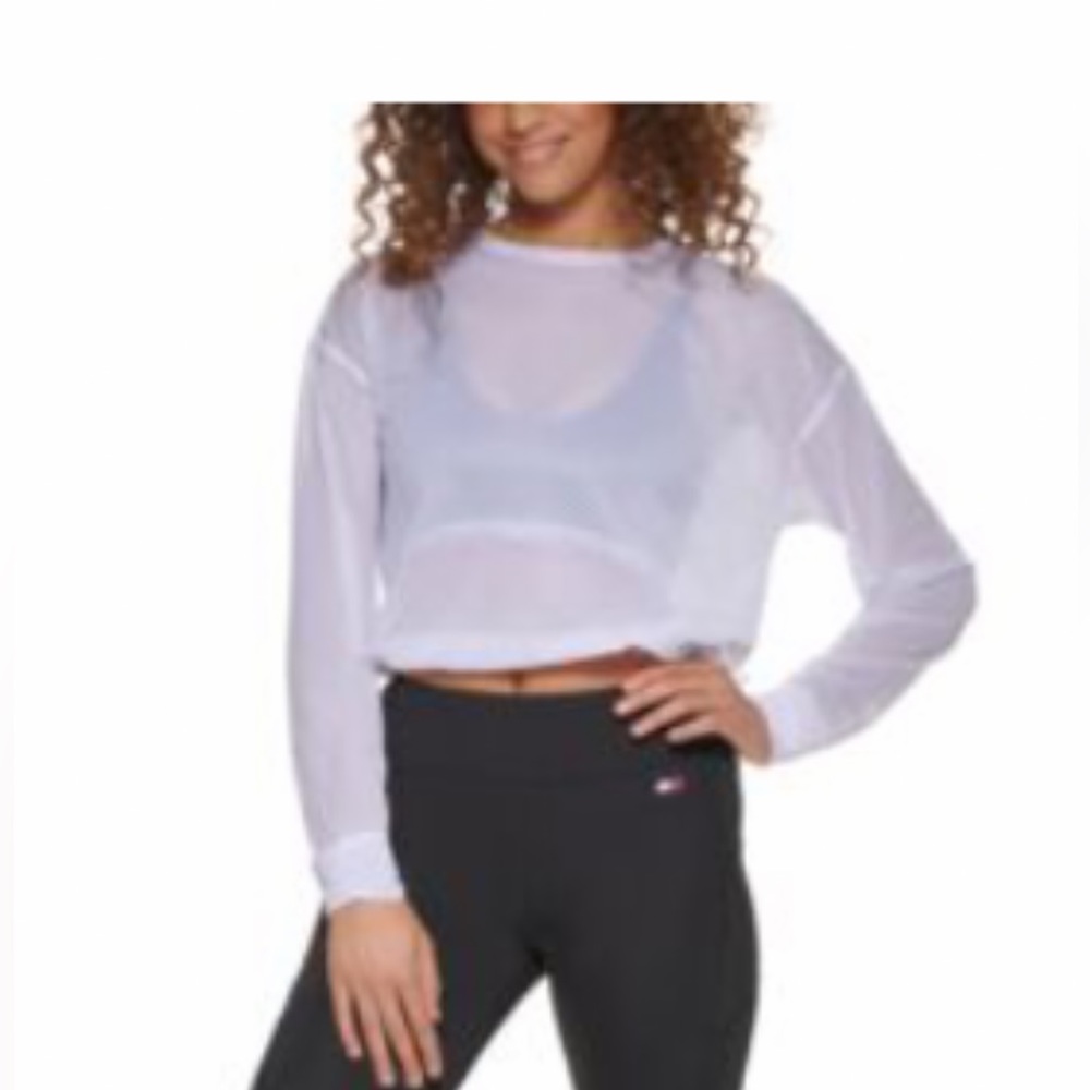 NWT Tommie Hilfiger white mesh shirt size medium
